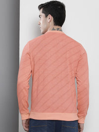 The Indian Garage Co Men Peach-Coloured Printed Sweatshirt