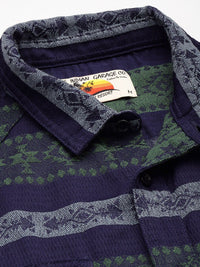 The Indian Garage Co Self-Design Ethnic Drop-Shoulder Sleeves Relaxed Fit Casual Shirt