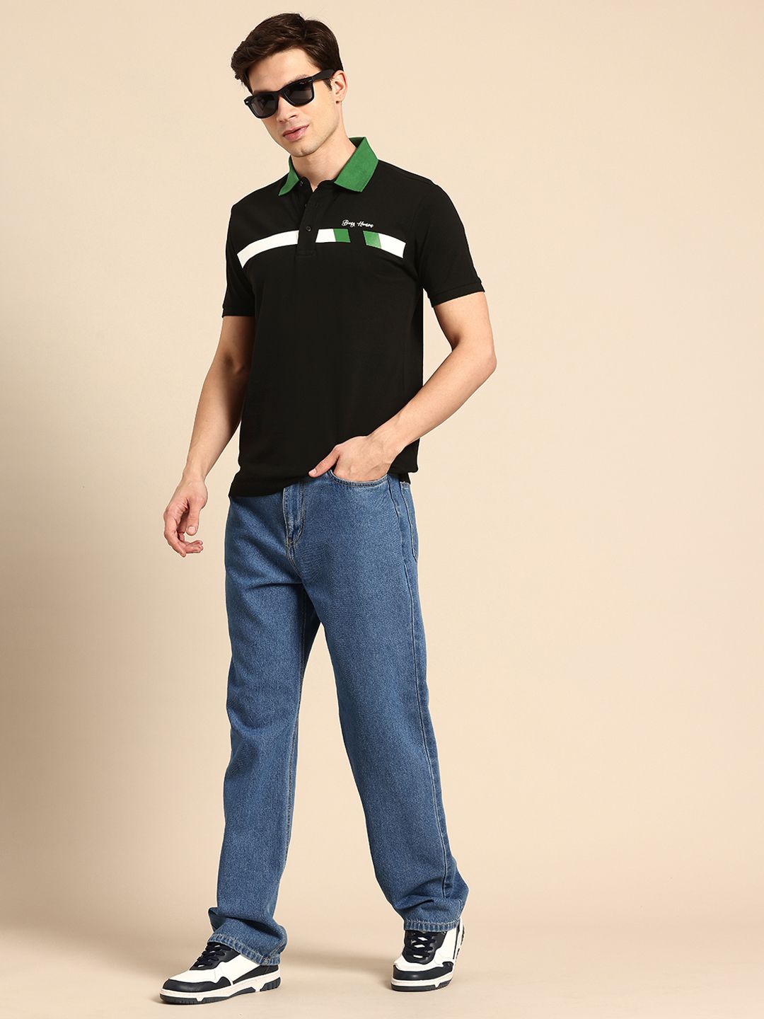 Being Human Printed Polo Collar Pure Cotton T-shirt