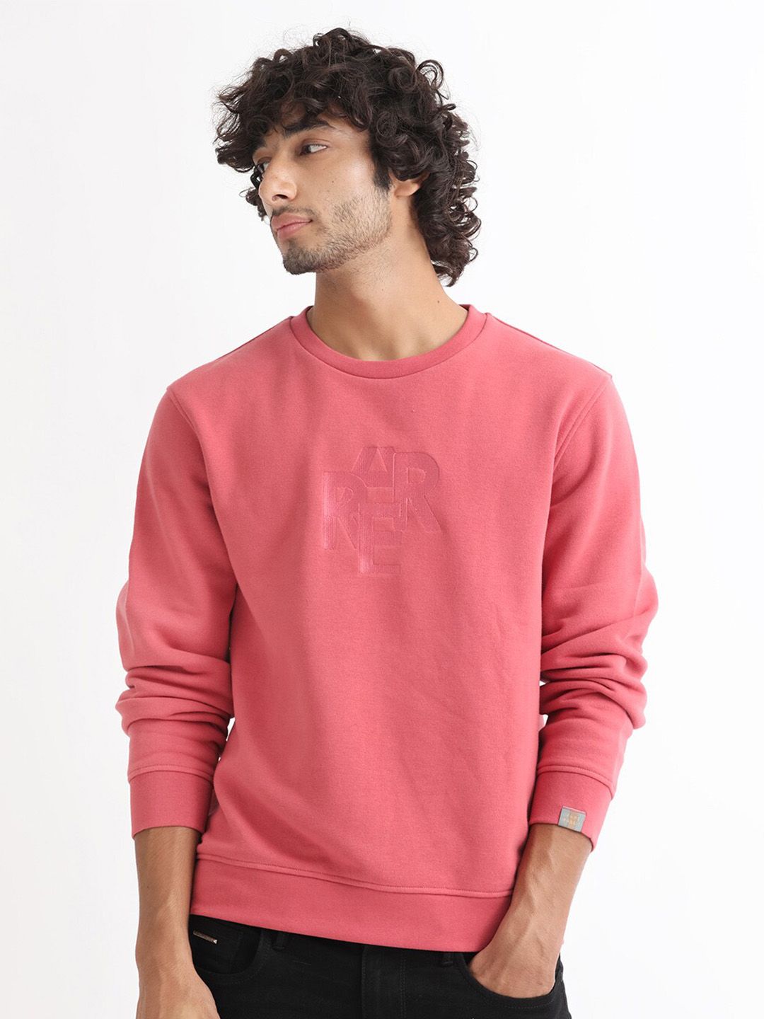RARE RABBIT Men Verano Round Neck Cotton Sweatshirt