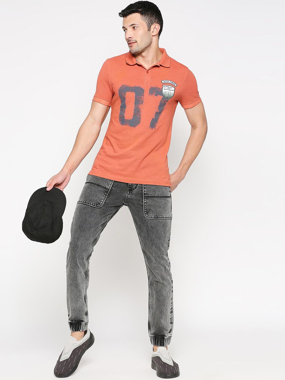 Being Human Men Mid-Rise Clean Look Heavy Fade Denim Jogger