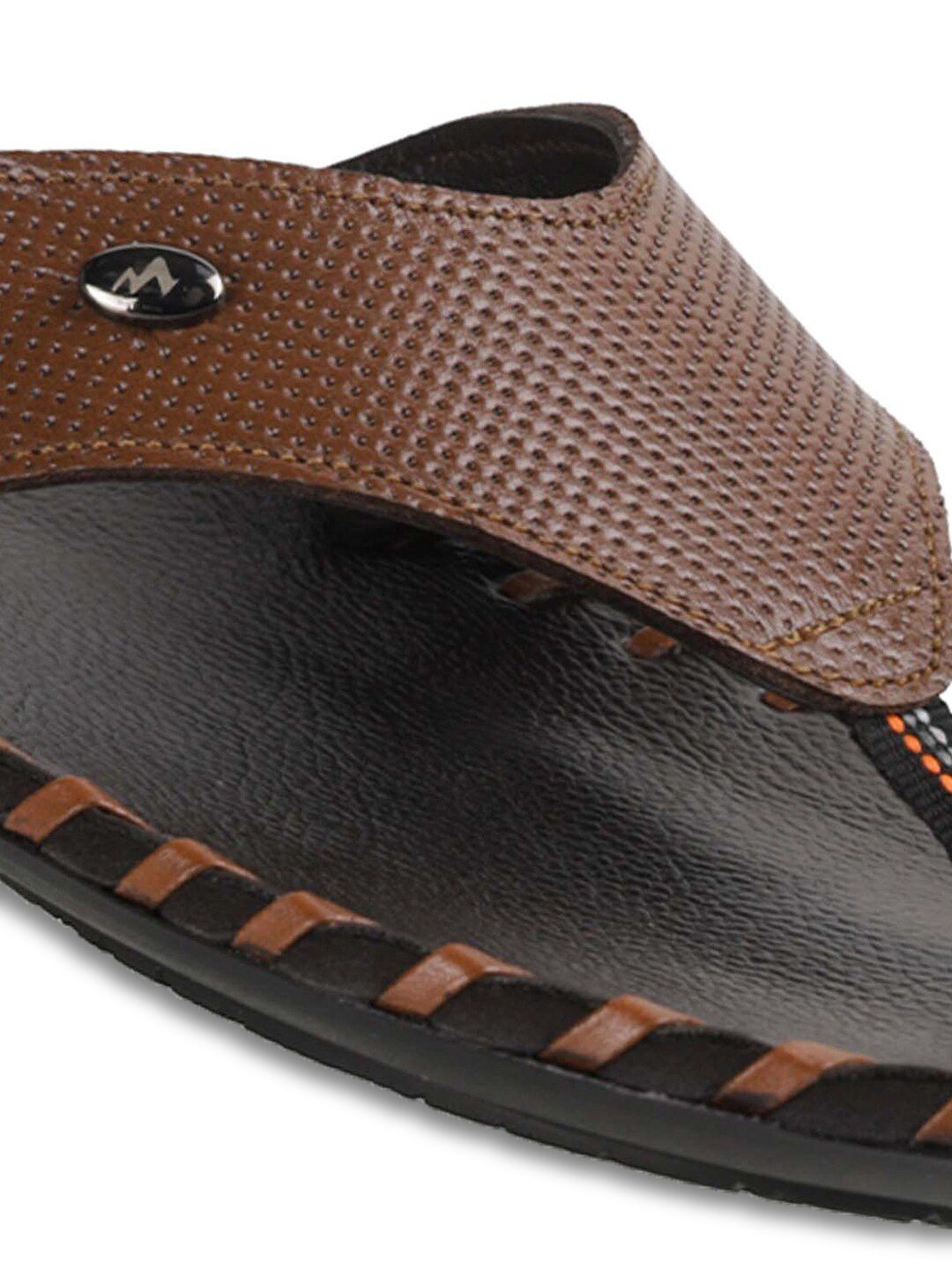 Metro Men Textured Leather Comfort Sandals