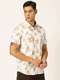 Thomas Scott Premium Slim Fit Floral Opaque Printed Cotton Casual Shirt