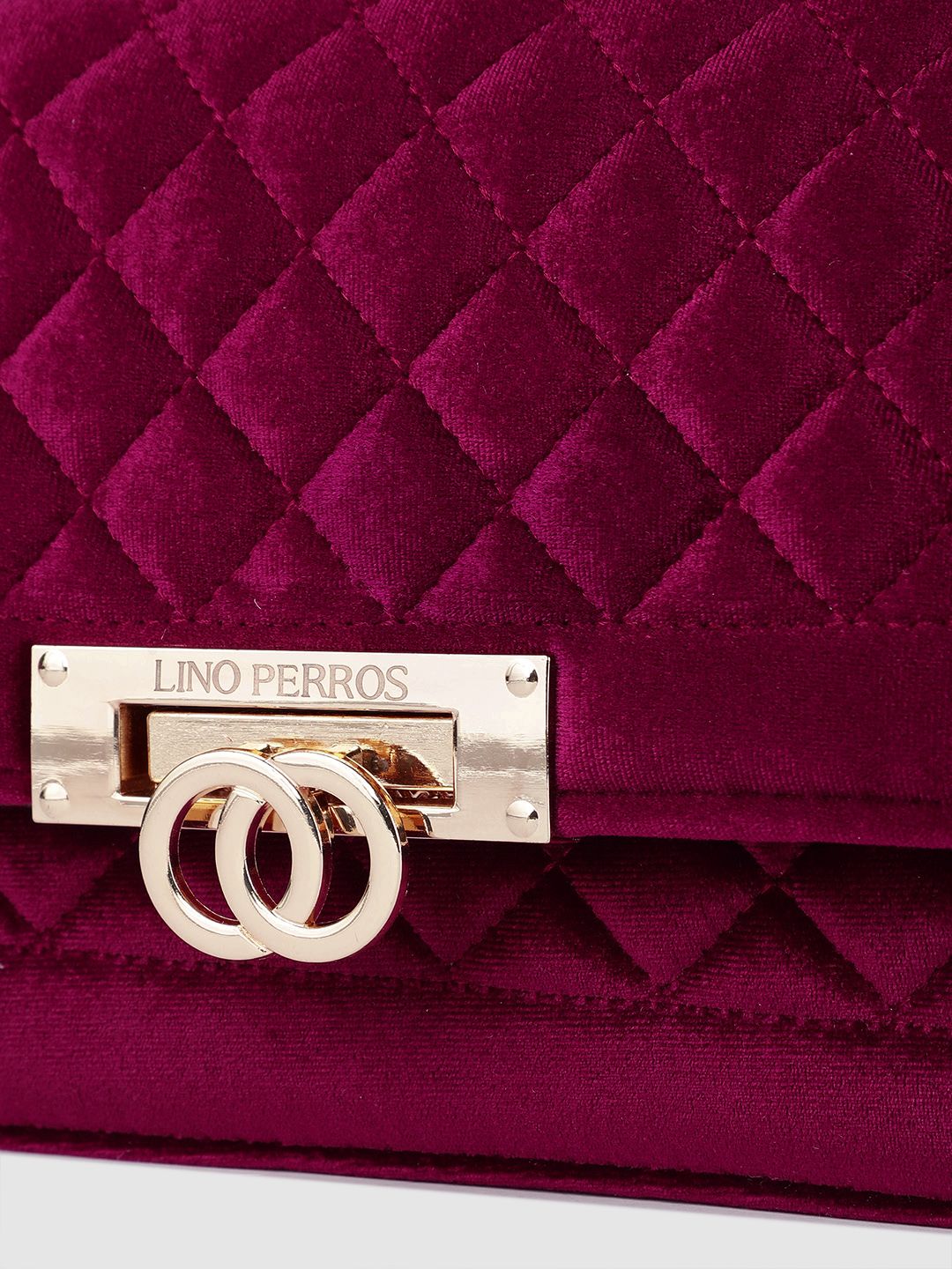 Lino Perros Magenta Quilted Velvet Satchel