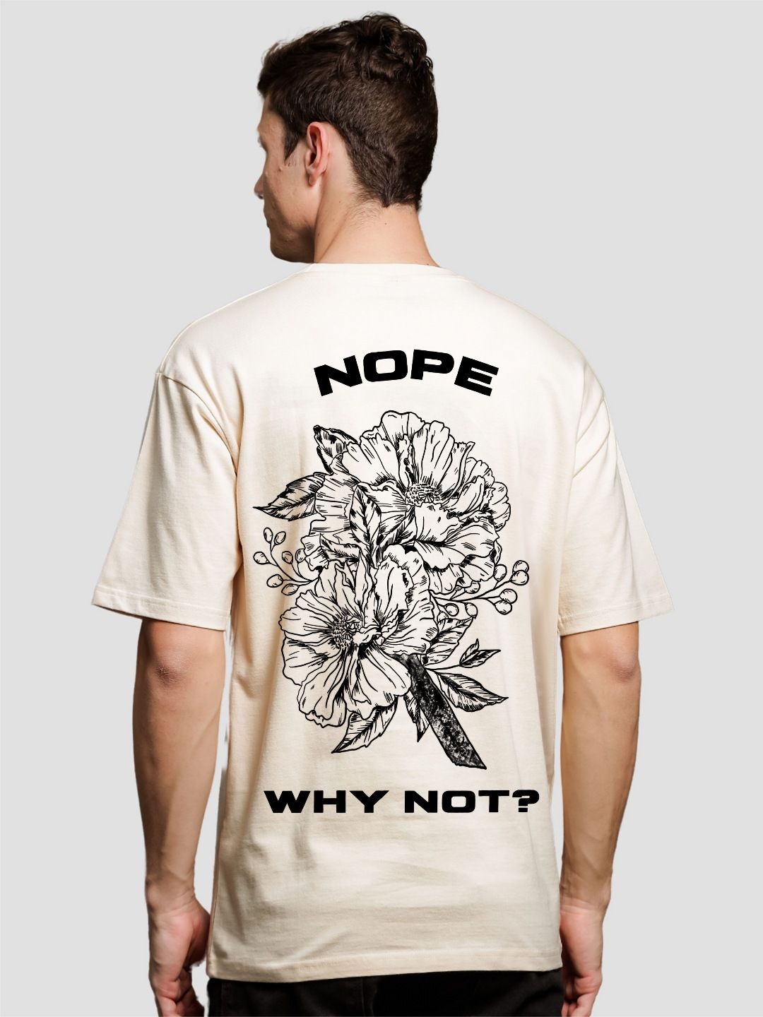 ADRO Men Graphic Printed Round Neck Cotton Oversized T-Shirt
