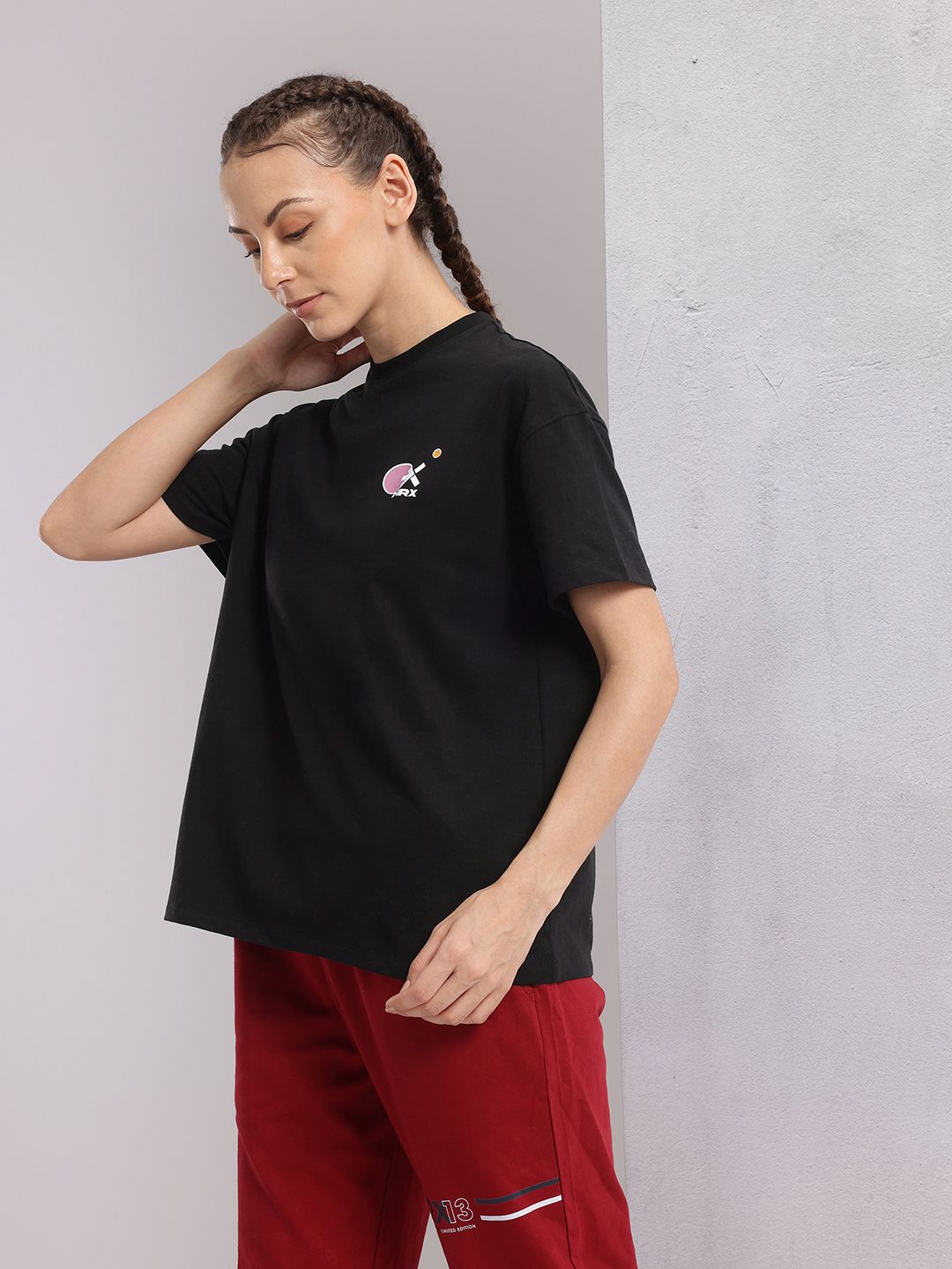 HRX by Hrithik Roshan Printed Drop-Shoulder Sleeves Relaxed Lifestyle T-shirt