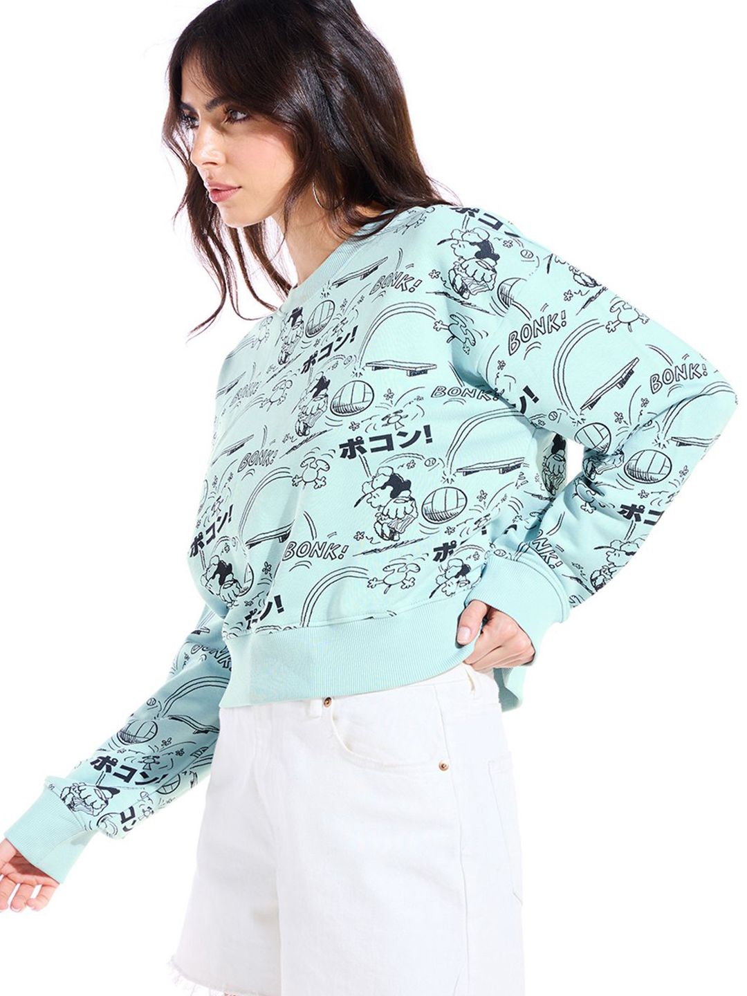 Bewakoof Humour and Comic Printed Oversized Sweatshirt