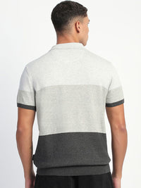 THE BEAR HOUSE Men Colourblocked Polo Collar T-shirt