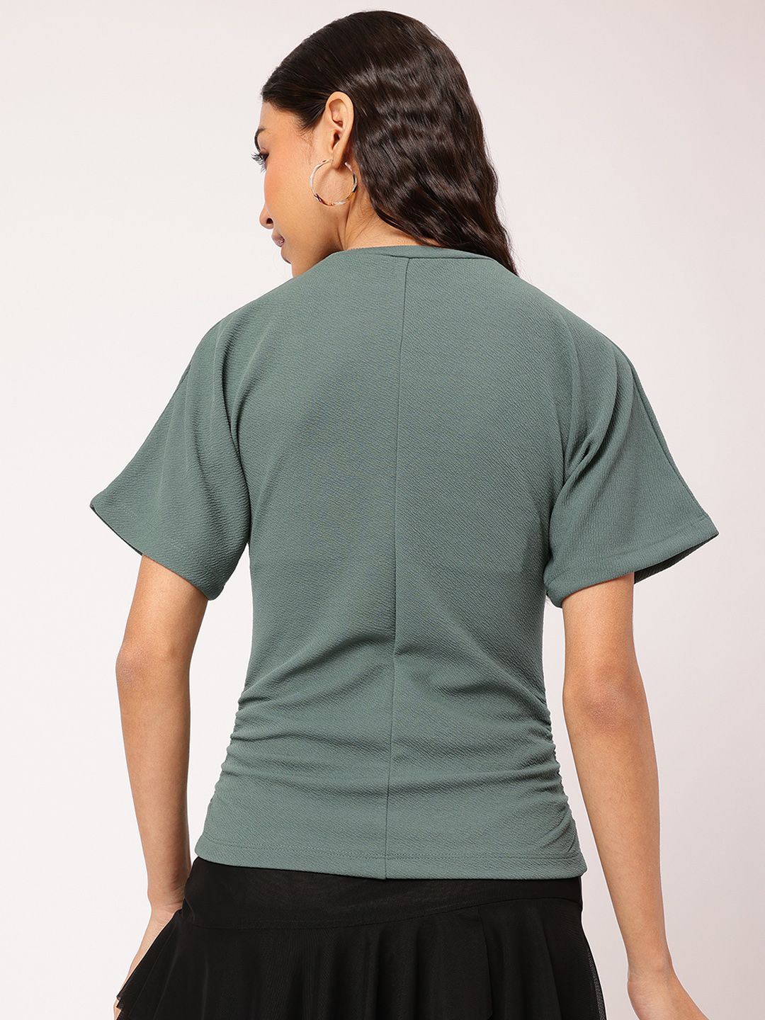 DressBerry Elevated Basics Extended Sleeves Ruched Top