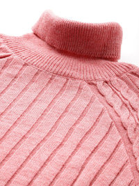 DressBerry Ribbed Acrylic Turtle Neck Pullover