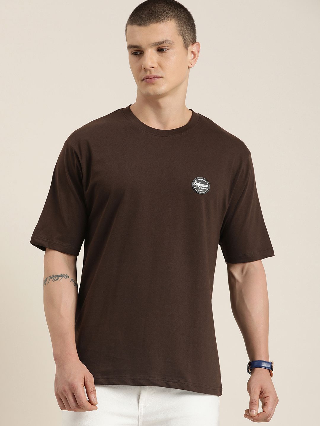 Difference of Opinion Men Printed Pure Cotton T-shirt