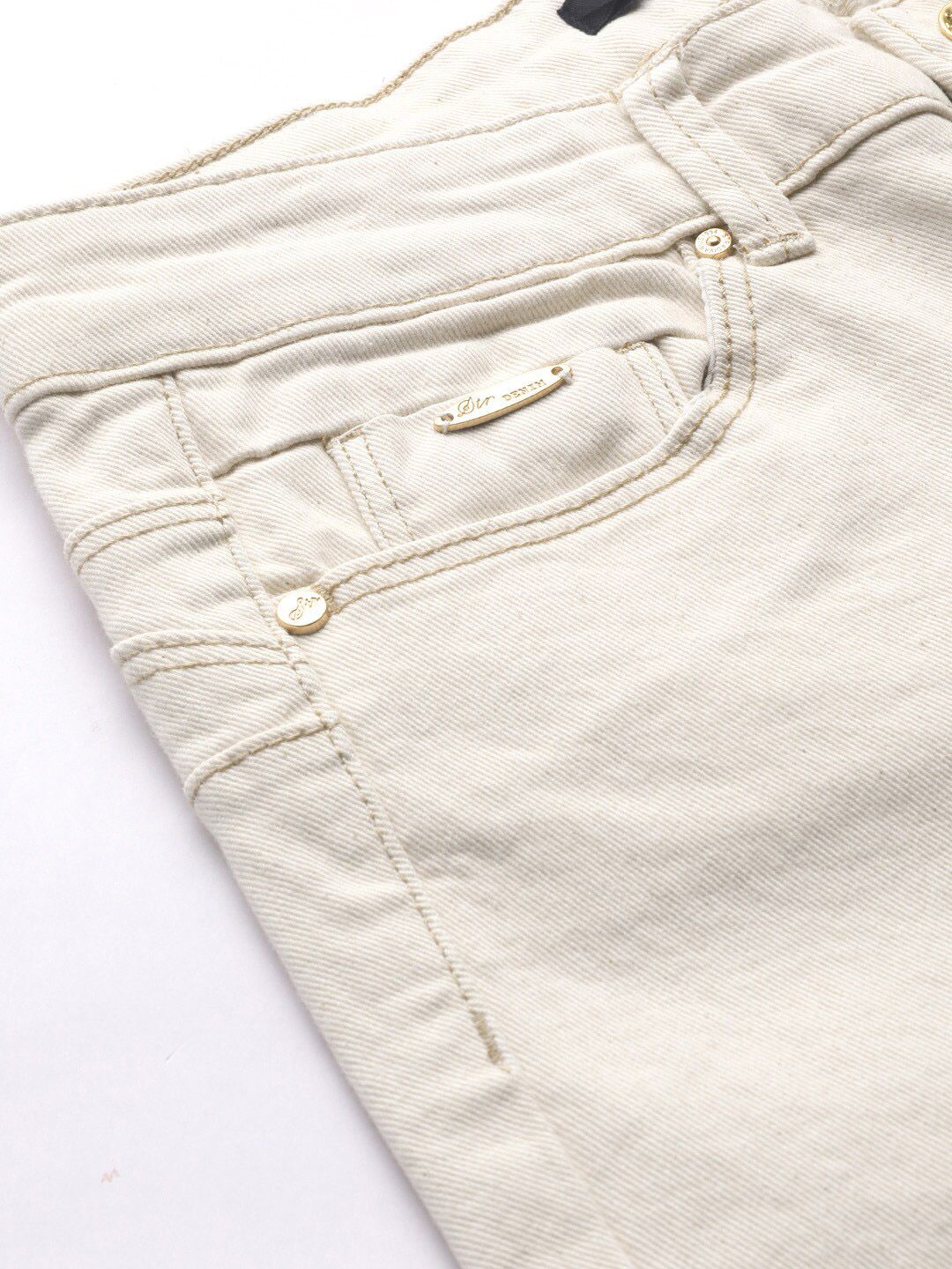 STREET 9 Women White Skinny Fit Mid-Rise Clean Look Stretchable Jeans