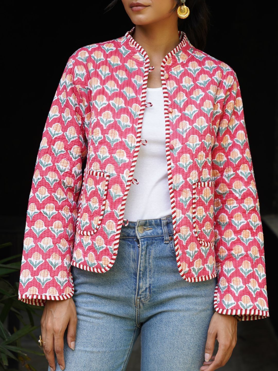 House of Chikankari Women Floral Quilted Jacket