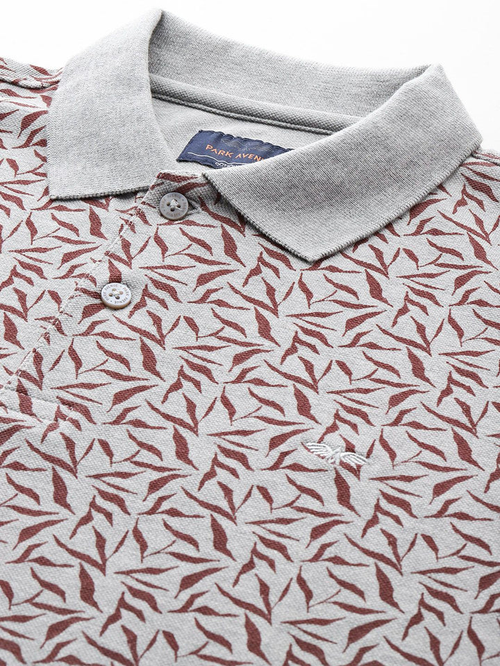 Park Avenue Floral Print Polo Collar T-shirt
