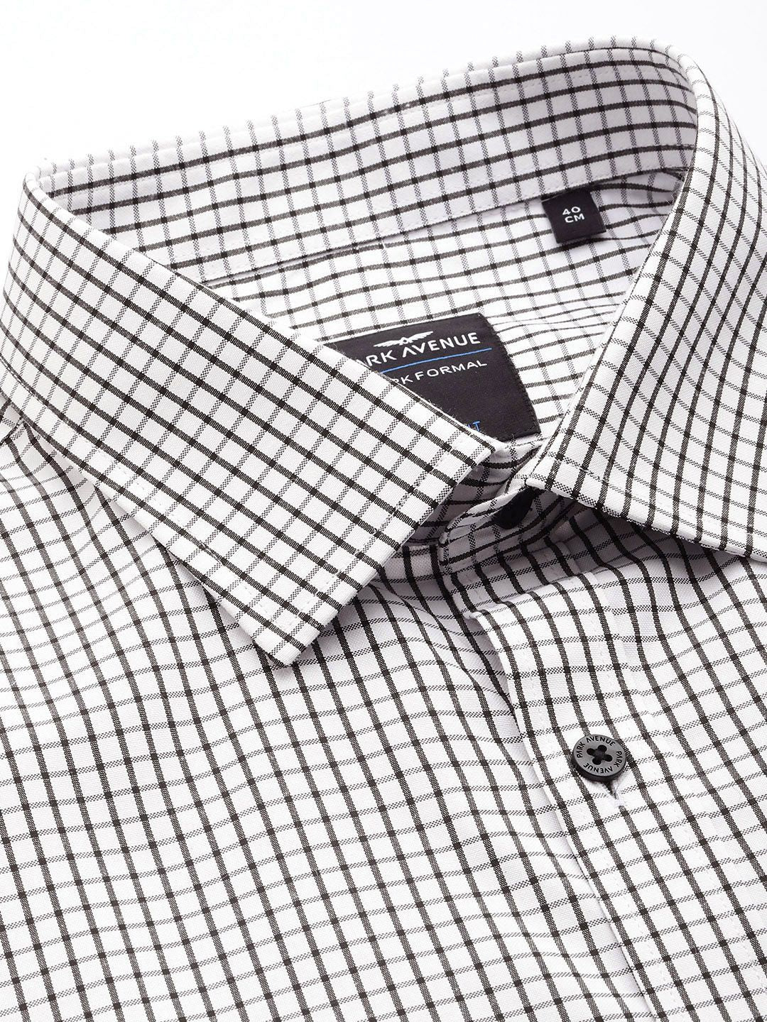 Park Avenue Slim Fit Grid Tattersall Checked Easy Care Formal Shirt
