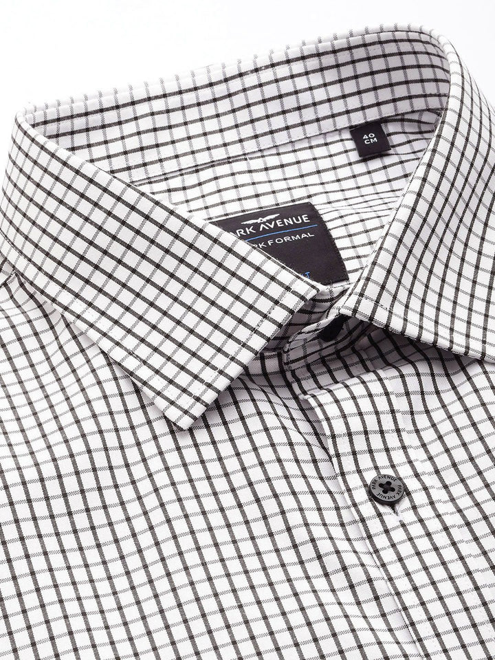 Park Avenue Slim Fit Grid Tattersall Checked Easy Care Formal Shirt