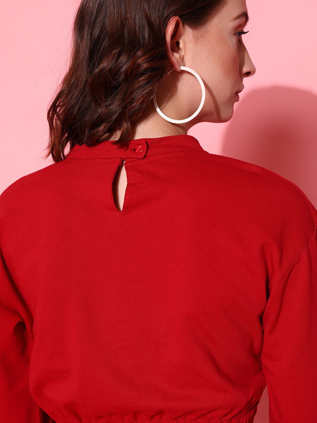 STREET 9 Women Charming Red Solid Sweatshirt