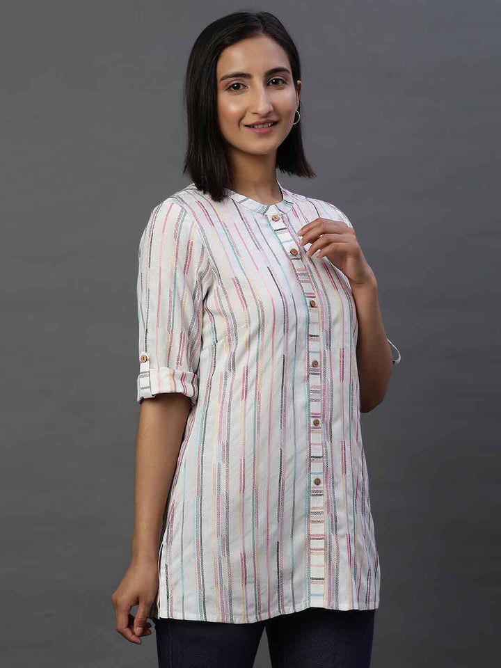 AURELIA Striped Straight Kurti