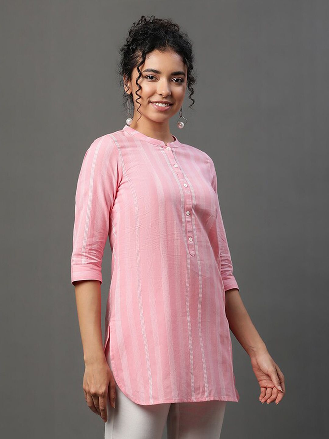 AURELIA Striped Pure Cotton Kurti