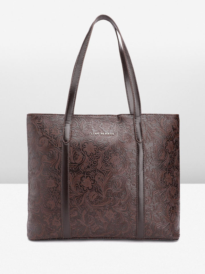 Lino Perros Floral Printed Structured Laptop Shoulder Bag