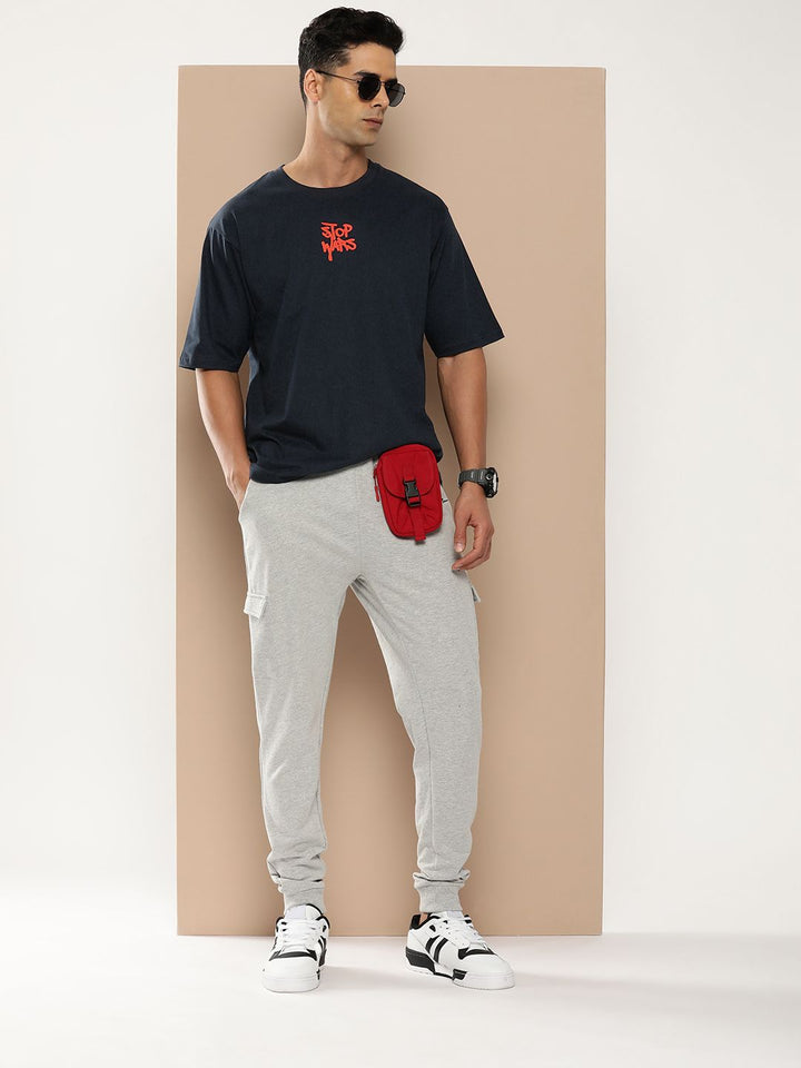 Difference of Opinion Men Graphic Printed Embossed Oversized T-shirt