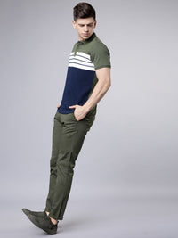 HIGHLANDER Men Olive Green Slim Fit Chinos