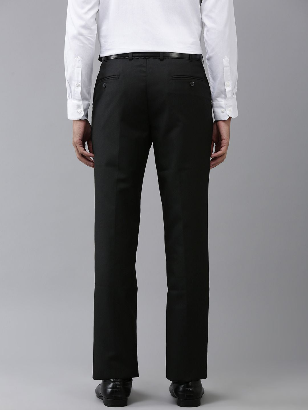 Park Avenue Men Self Design Textured Formal Trousers