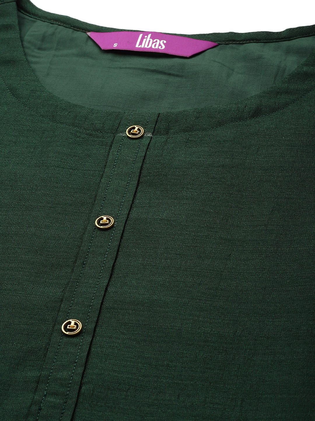 Libas Women Green Thread Work Kurta