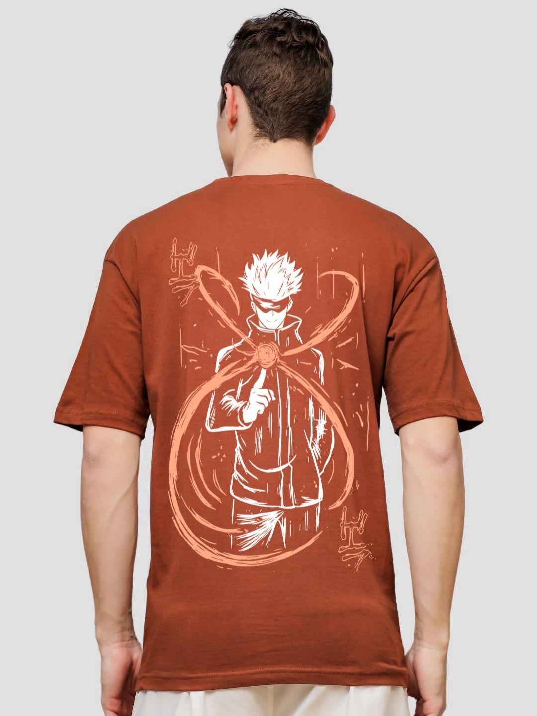 ADRO Men Printed V-Neck Applique T-shirt