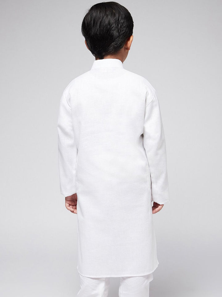 SOJANYA Boys White Chikankari Kurta
