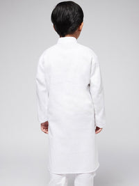 SOJANYA Boys White Chikankari Kurta