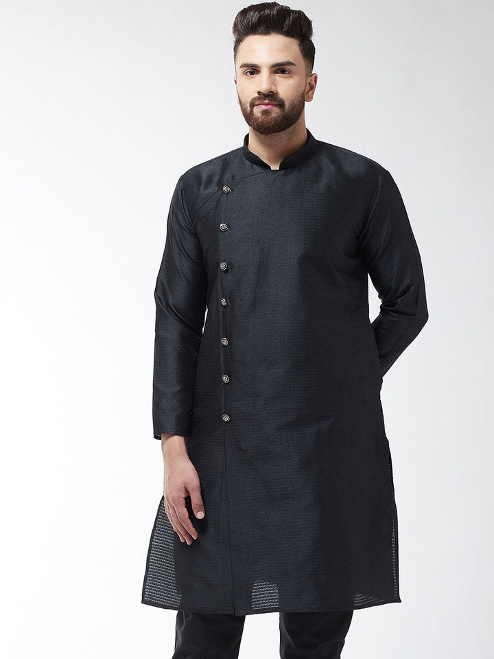 SOJANYA Lelaki Black Woven Design Straight Kurta