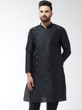 SOJANYA Lelaki Black Woven Design Straight Kurta