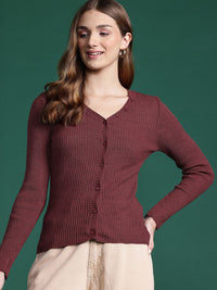 DressBerry Women Ribbed Acrylic Cardigan