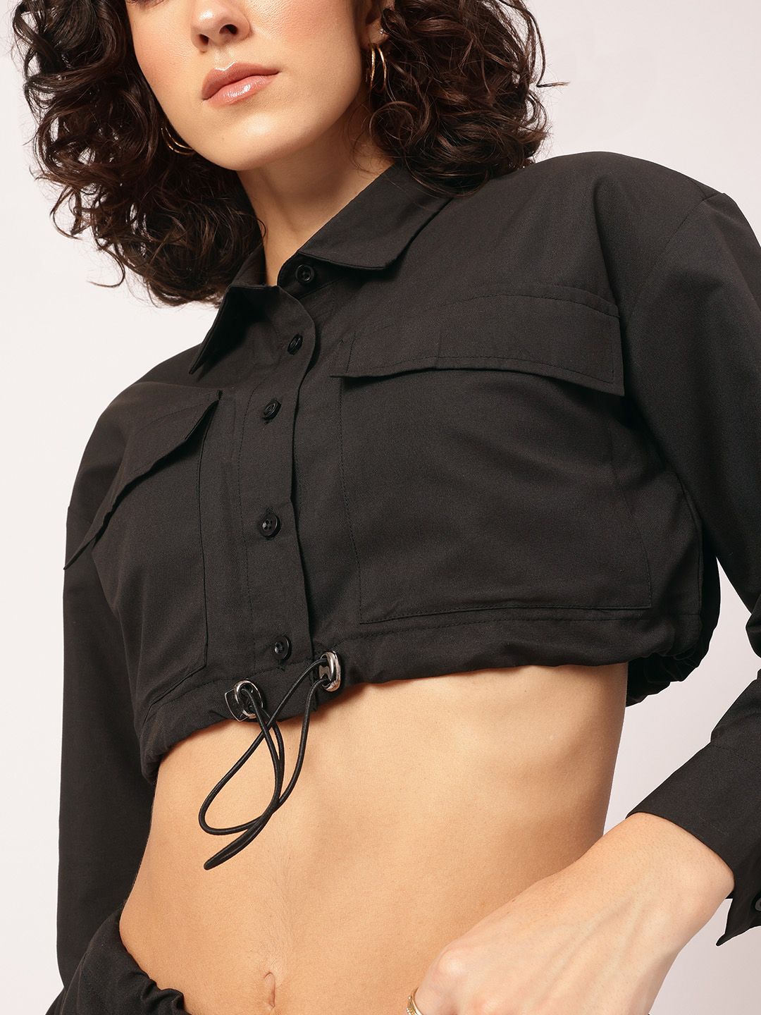 DressBerry Everyday Explorer Crop Shirt & Parachute Pants Co-Ords with Toggles