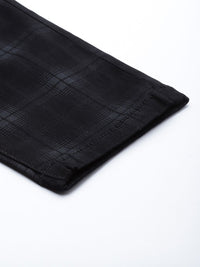 The Indian Garage Co Men Black Checked Slim Fit Trousers