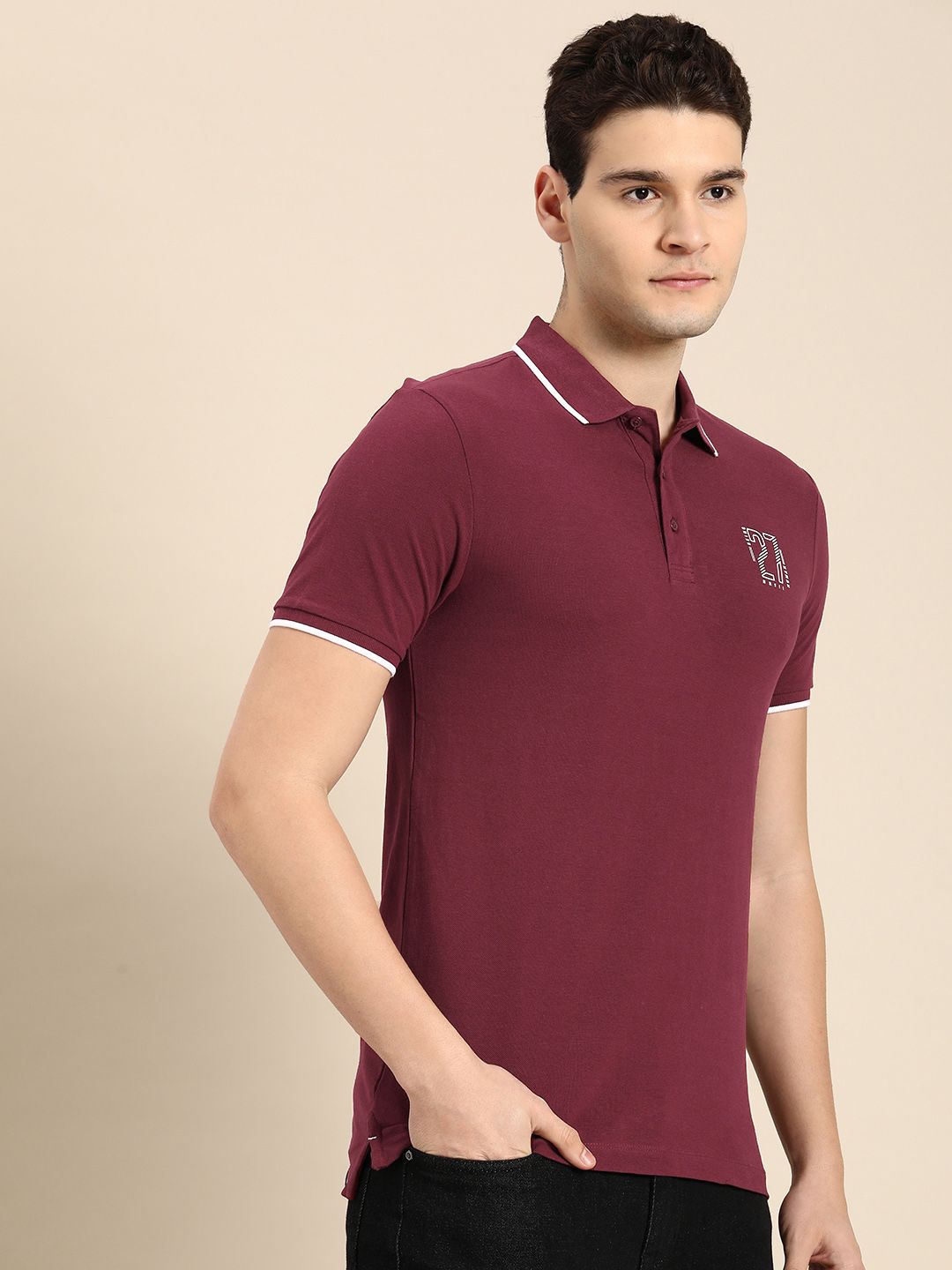 Being Human Polo Collar Pure Cotton T-shirt