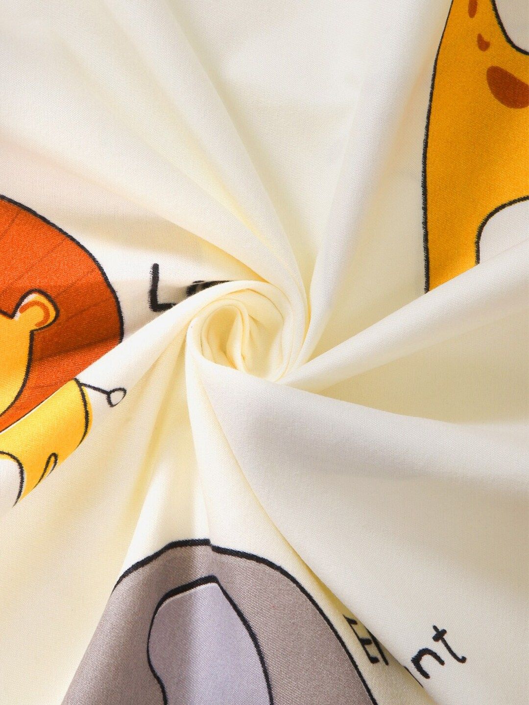 Multicoloured Cartoon Printed 300 TC 1 King Bedsheet with 2 Pillow Covers