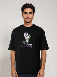 The Indian Garage Co Men Joker Typography Printed Round Neck Cotton Boxy T-shirt