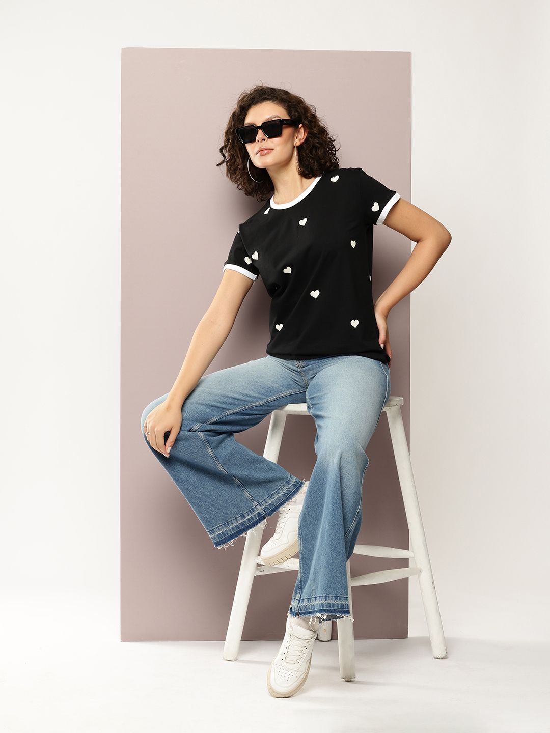 DILLINGER Women Boxy Regular Printed Crew Neck Tshirt