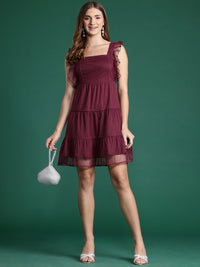 DressBerry Gathered & Pleated Detail Tiered A-Line Dress