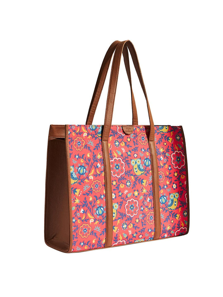 TEAL BY CHUMBAK Floral Printed Oversized Tote Bag