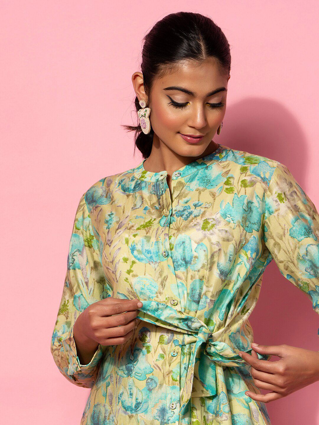Libas Floral Printed Tunic With Trouser Co-Ords
