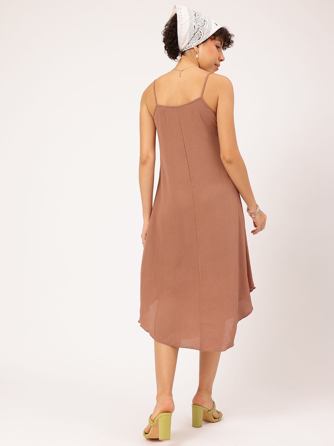 DressBerry Roaming Realm Crinkled Strappy A-Line Midi Dress