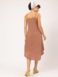 DressBerry Roaming Realm Crinkled Strappy A-Line Midi Dress