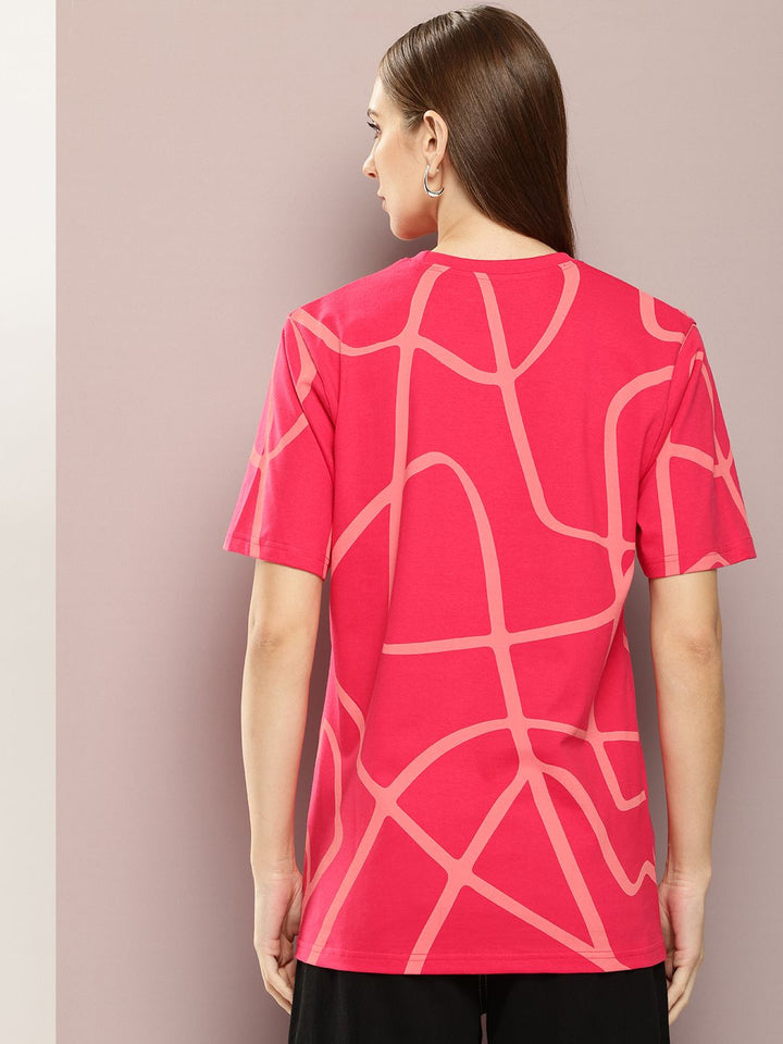 DILLINGER Women Abstract Printed Oversized T-shirt