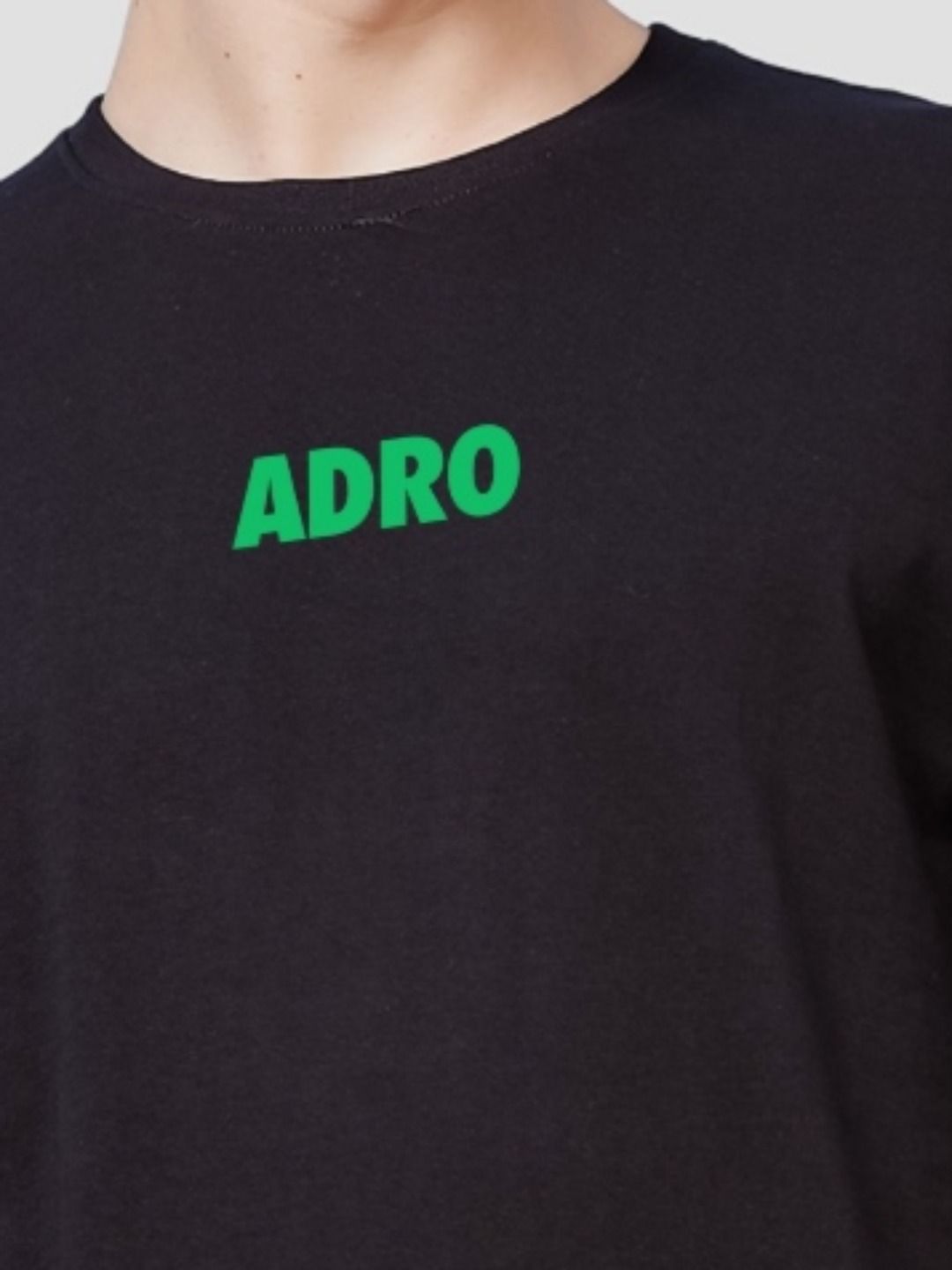 ADRO Men Typography Printed Round Neck Cotton Oversized T-Shirt