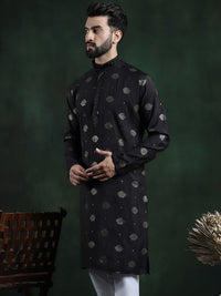 SOJANYA Ethnic Motifs Embroidered Mandarin Collar Sequinned Straight Kurta