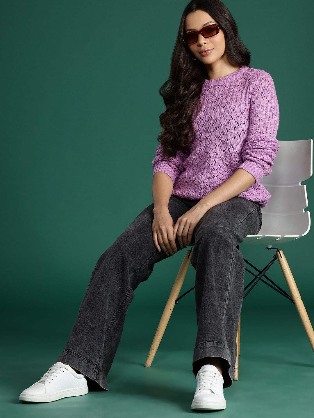 DressBerry Open-Knit Pullover