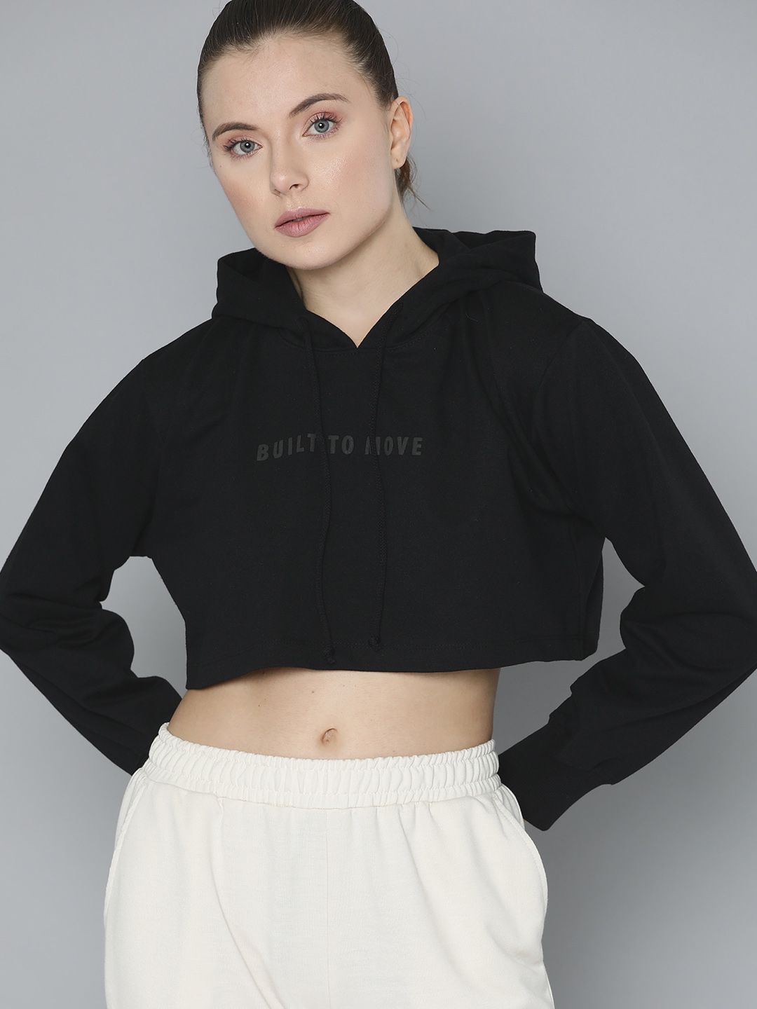 HRX by Hrithik Roshan Crop Hooded Training Sweatshirt
